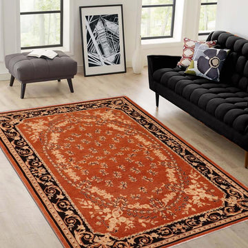 handmade Traditional Kafkaz Chobi Ziegler Rust Black Hand Knotted RECTANGLE 100% WOOL area rug 6 x 9